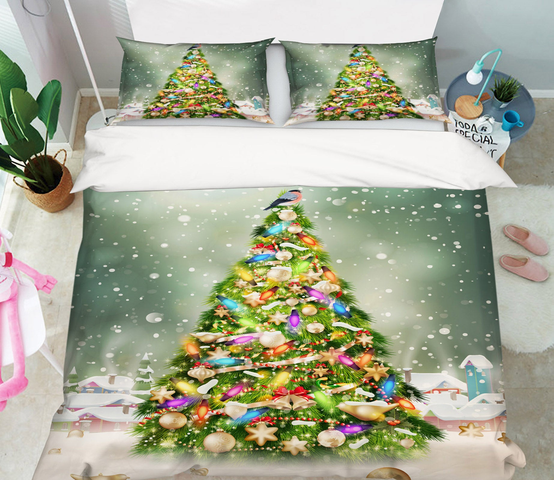 3D Tree 52234 Christmas Quilt Duvet Cover Xmas Bed Pillowcases