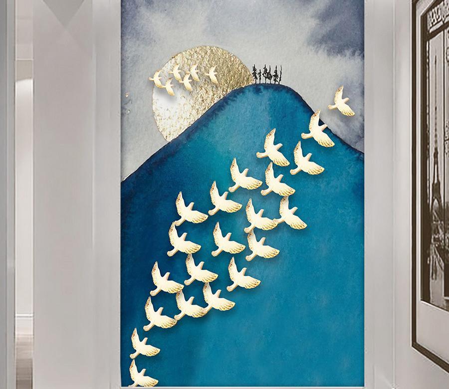 3D Blue Bird 550 Wall Murals