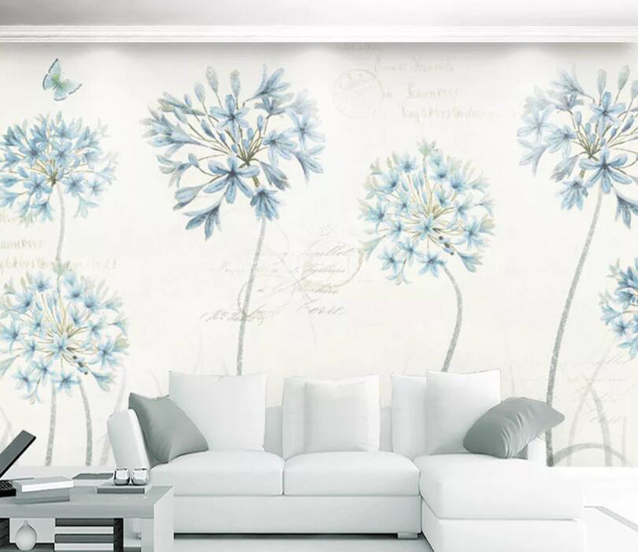 3D Blue Flower WC1640 Wall Murals