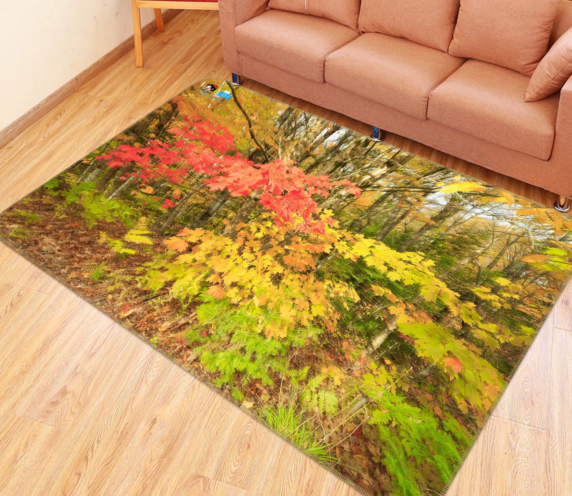 3D Jungle Leaves 62207 Kathy Barefield Rug Non Slip Rug Mat