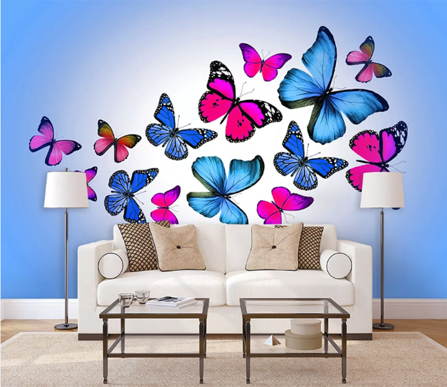 3D Blue Butterfly WC1839 Wall Murals