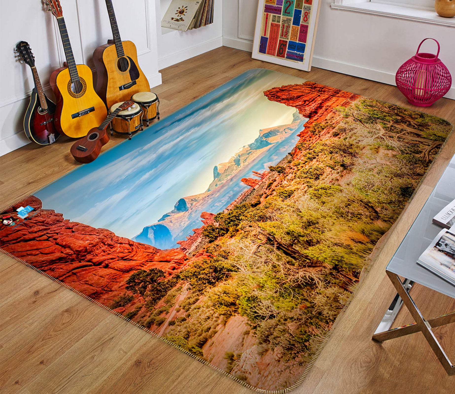 3D Mountain Meadow 5105 Beth Sheridan Rug Non Slip Rug Mat